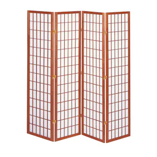 KOEKI 弘益 UTILITY JP-L180-4(BR) 和風衝立4連 45×2×180×4枚 折畳時:45×180×8.5 完成品 パーテーション 目隠し 簡単設置 自立型 折りたたみ 間仕切り対応 和室 旅館 JPL1804BR【別送品】