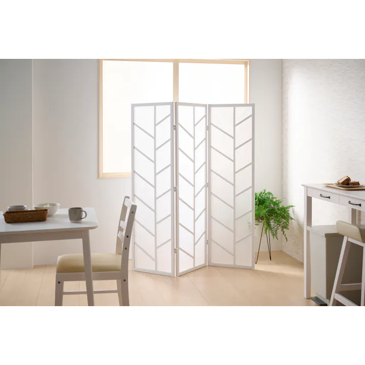 KOEKI 弘益 UTILITY JP-Y300-3(WH) 衝立3連 44×2×150×3枚 折畳時:44×150×6 完成品 パーテーション 目隠し 簡単設置 自立型 折りたたみ 間仕切り対応 モダンデザイン JPY3003WH【別送品】