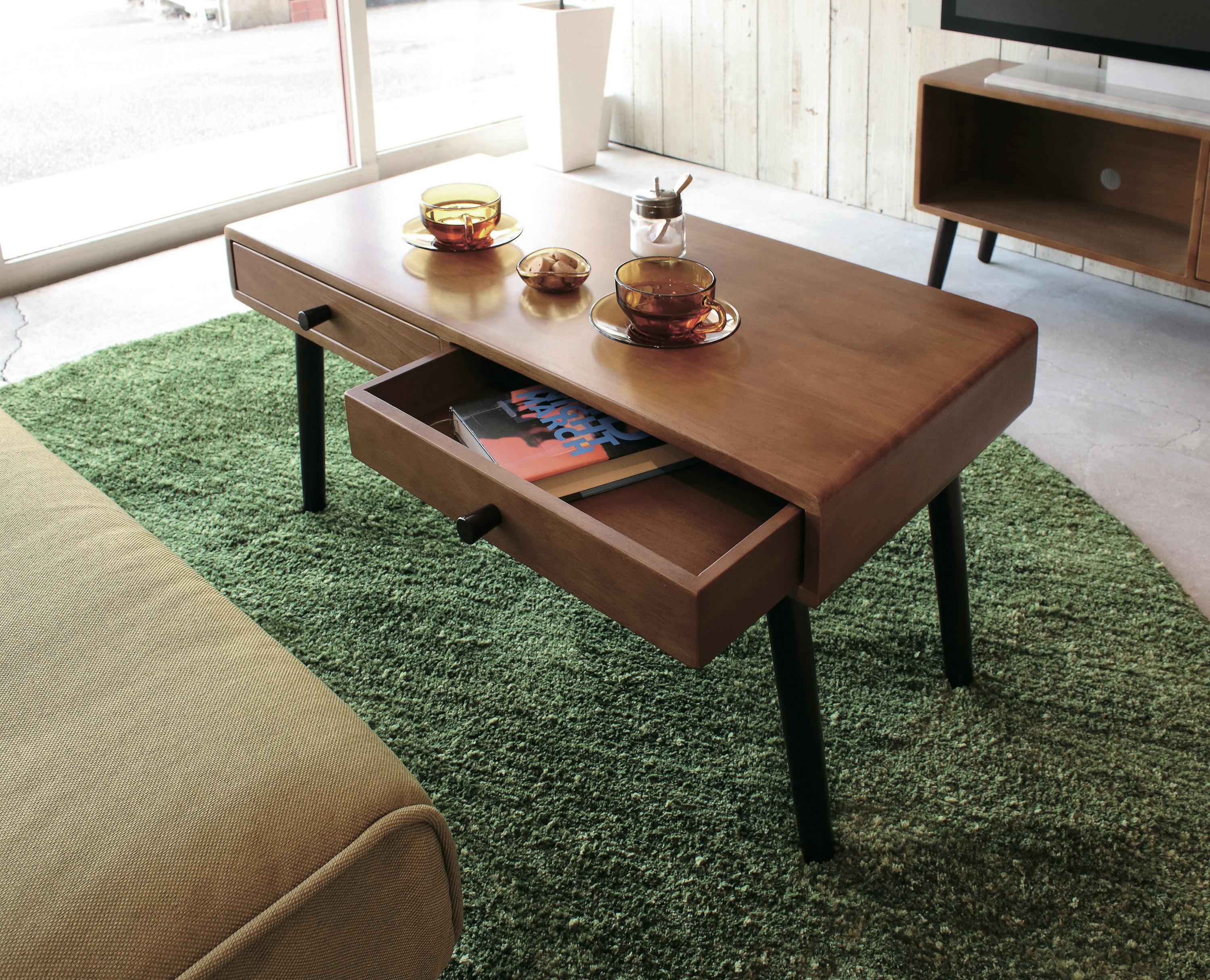 コアラ リビングテーブル KOEKI 弘益 UTILITY KOKOA-T ココアテーブル 80×40×38 引出内寸：34.5