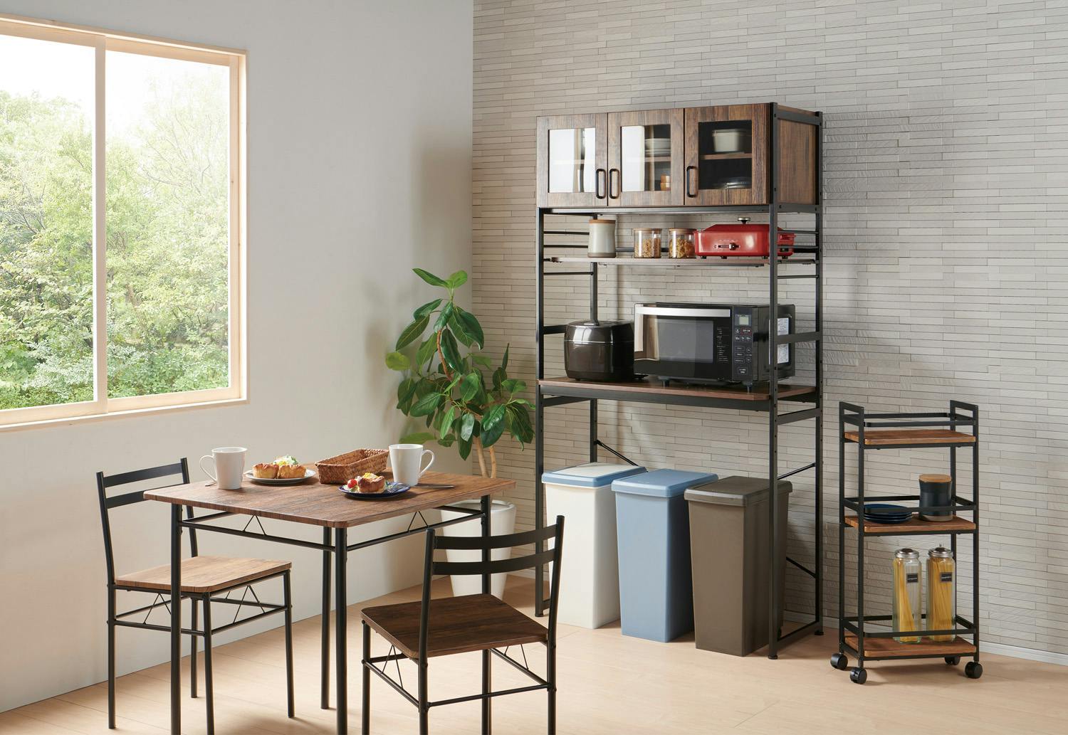 KOEKI 弘益 UTILITY KR-930(BR) ルナ キッチンラック 93.5×45×180 組立