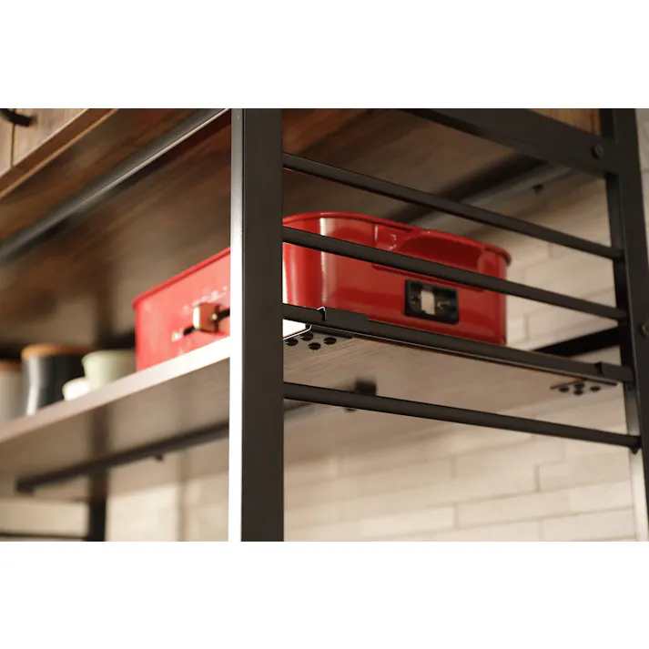 KOEKI 弘益 UTILITY KR-930(BR) ルナ キッチンラック 93.5×45×180 組立品 カップボード ゴミ箱上ラック レンジラック スチール製 可動棚 省スペース おしゃれ KR930BR【別送品】