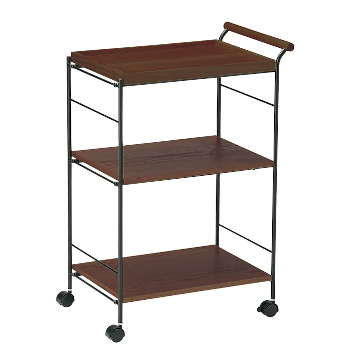 KOEKI 弘益 UTILITY KW-545(BR) ワゴン 54.5×37×80 組立品 キャスター付き 多段収納 スチール製 省スペース オーク材 ヴィンテージ風 おしゃれ キッチン収納 KW545BR【別送品】