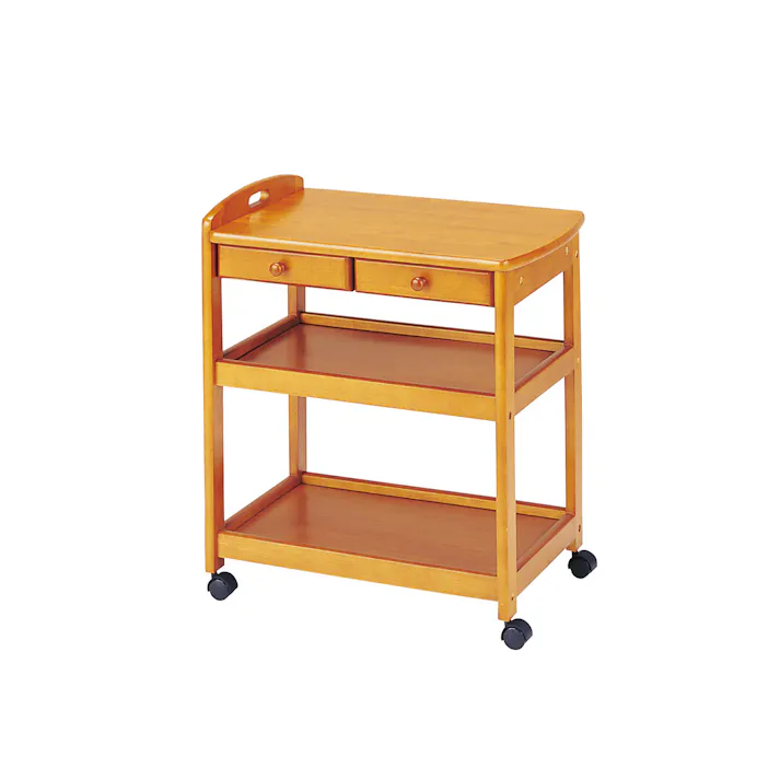 UTILITY KOEKI KW-600H(BR) キッチンワゴン 62.5×42.5×73.5 組立品 キャスター付き 多段収納 木製 引き出し付き 省スペース KW600HBR【別送品】