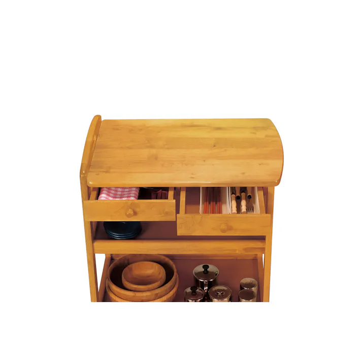 UTILITY KOEKI KW-600H(BR) キッチンワゴン 62.5×42.5×73.5 組立品 キャスター付き 多段収納 木製 引き出し付き 省スペース KW600HBR【別送品】