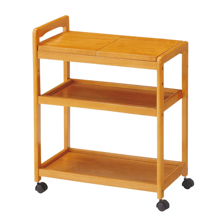 KOEKI 弘益 UTILITY KW-B590(BR) 木製キッチンワゴン 59×34×72.5 組立品 キャスター付き 多段収納 高さ調整可能 省スペース KWB590BR【別送品】