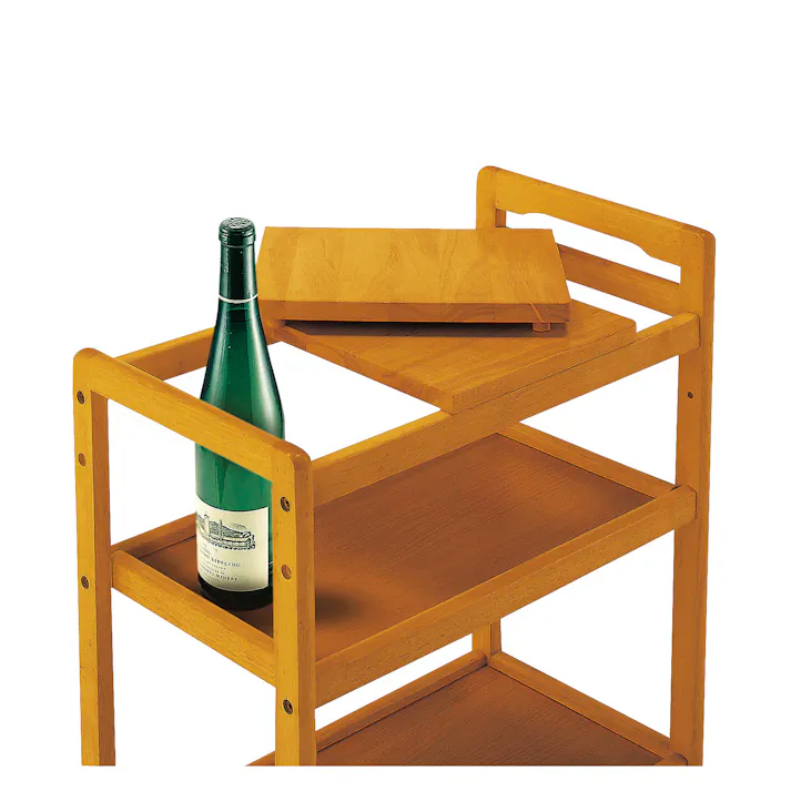 KOEKI 弘益 UTILITY KW-B590(BR) 木製キッチンワゴン 59×34×72.5 組立品 キャスター付き 多段収納 高さ調整可能 省スペース KWB590BR【別送品】