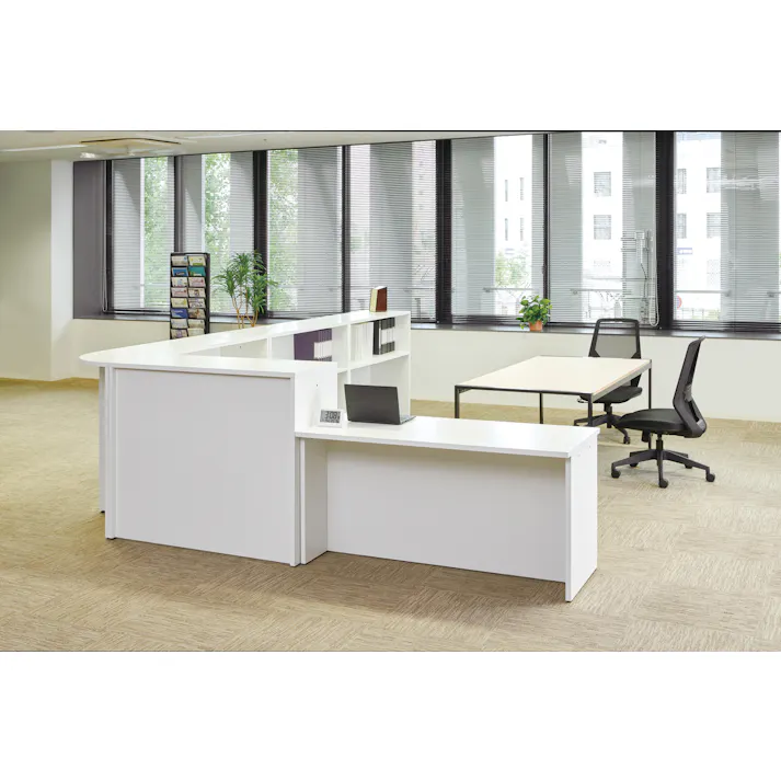 KOEKI 弘益 UTILITY LCT-1460(WH) ローカウンター ホワイト 140×60×70 組立品 受付カウンター 接客カウンター 収納棚付き オフィス 事務所 店舗用 LCT1460WH【別送品】