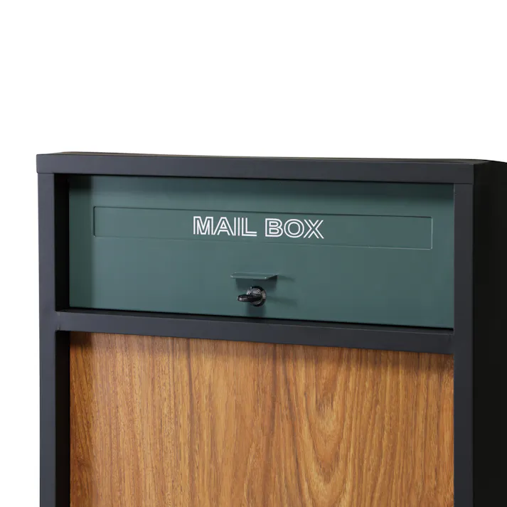 KOEKI 弘益 UTILITY LUNO(BK) ルーノ宅配ボックス 58.5×40×85(86) 投函口:41×3.5 収納ボックス(下)内寸:44.5×43×54 完成品 郵便ポスト ポストボックス 置き型 木目調 屋外設置 不在受取 おしゃれ LUNOBK【別送品】