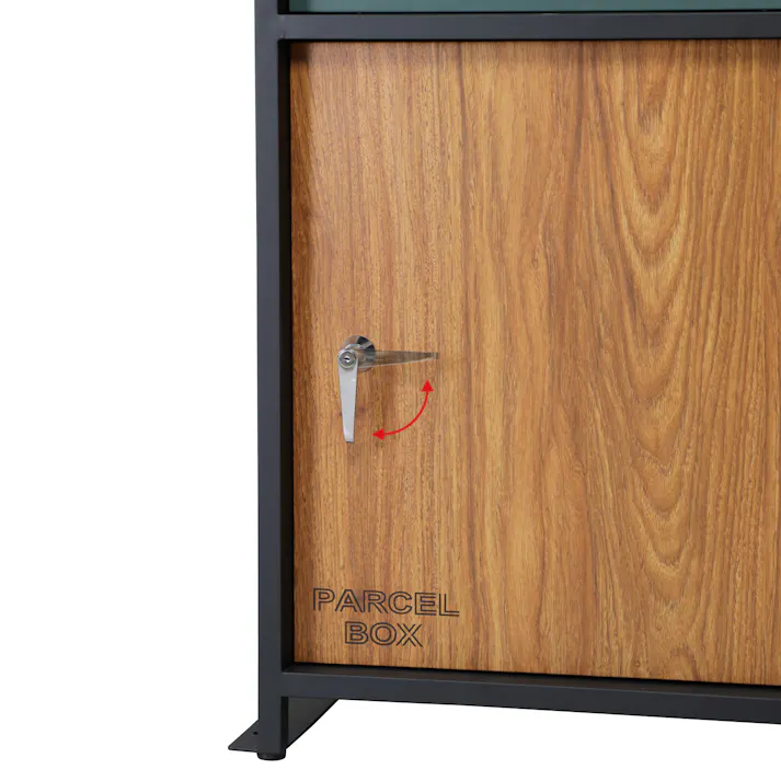 KOEKI 弘益 UTILITY LUNO(BK) ルーノ宅配ボックス 58.5×40×85(86) 投函口:41×3.5 収納ボックス(下)内寸:44.5×43×54 完成品 郵便ポスト ポストボックス 置き型 木目調 屋外設置 不在受取 おしゃれ LUNOBK【別送品】