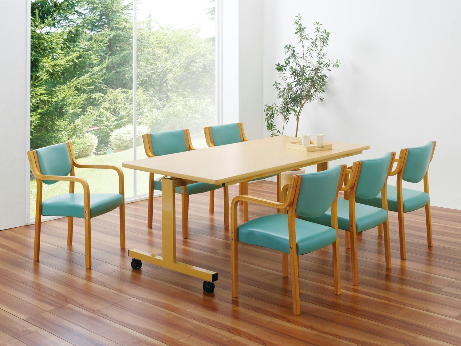 KOEKI 弘益 UTILITY MC-510NA(GN) ダイニングチェア(2P グリーン 51×56