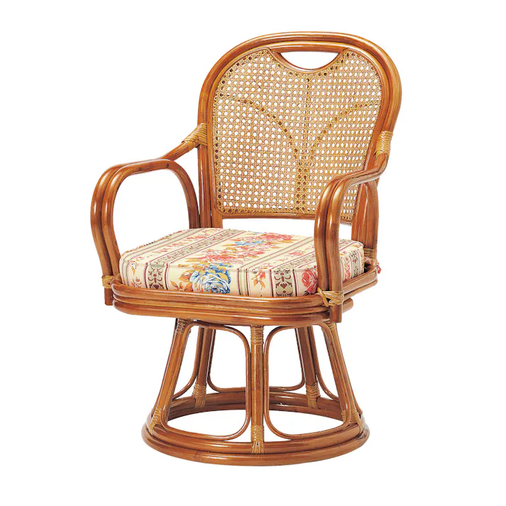 KOEKI 弘益 UTILITY R-390S ラタン回転椅子ミドルタイプ(SH390) 52×57×79(座高39) 完成品 籐椅子 和風チェア 軽量 安定感 通気性 和室 旅館 通気性 R390S【別送品】