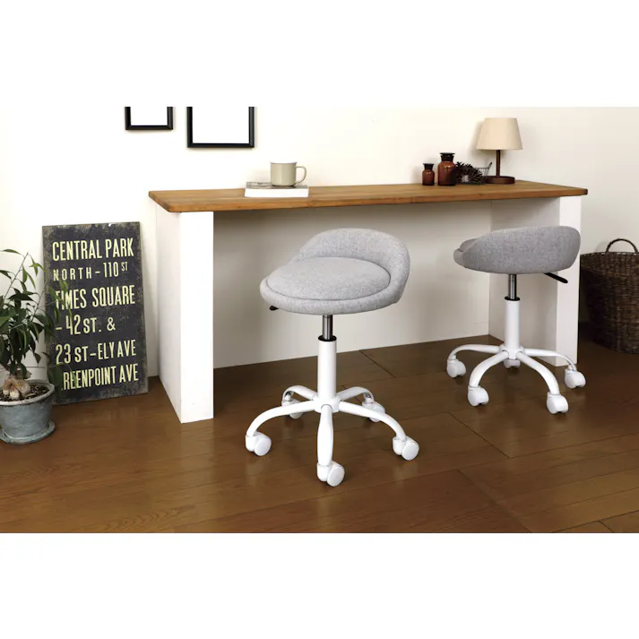 KOEKI 弘益 UTILITY RURU(DGR) ルル キャスターチェア 37.5×39.5×55-67(座高46-58) 組立品 デスクチェア カジュアルチェア 肘なし コンパクト シンプルモダン おしゃれ 受付 カウンター RURUDGR【別送品】