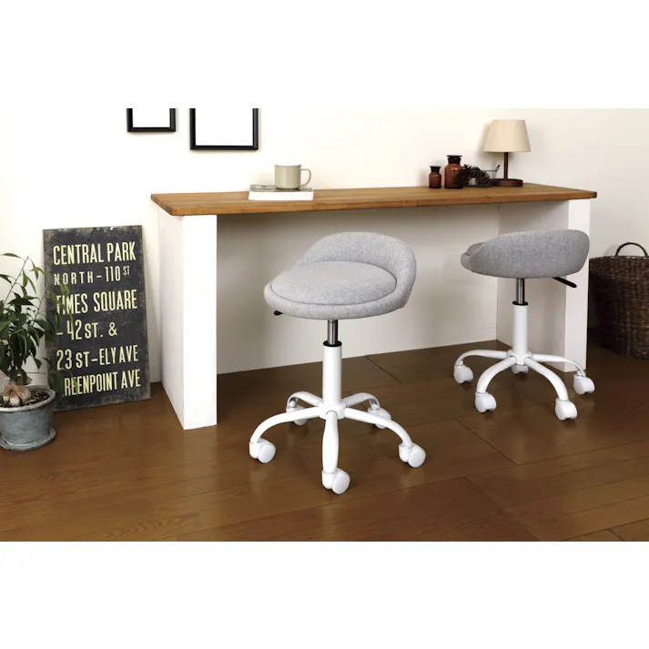 KOEKI 弘益 UTILITY RURU(LGR) ルル キャスターチェア 37.5×39.5×55-67(座高46-58) 組立品 デスクチェア カジュアルチェア 肘なし コンパクト シンプルモダン おしゃれ 受付 カウンター RURULGR【別送品】