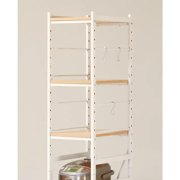 KOEKI 弘益 UTILITY SSR-30S(NA) サラスチールラック(スリムタイプ) 棚板:26.5×44.5 スライド棚板:22×42.5 組立品 炊飯器収納 キッチン収納 棚板高さ調整可能 スチール製 省スペース リビング・キッチン・洗面所 SSR30SNA【別送品】