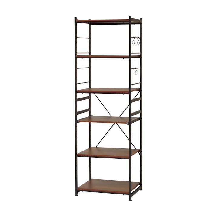 KOEKI 弘益 UTILITY SSR-58R(BR) サラスチールラック(レギュラータイプ) 58×45×180 組立品 オープンラック 炊飯器収納 キッチン収納 棚板高さ調整可能 スチール製 省スペース おしゃれ リビング・キッチン・洗面所 SSR58RBR【別送品】