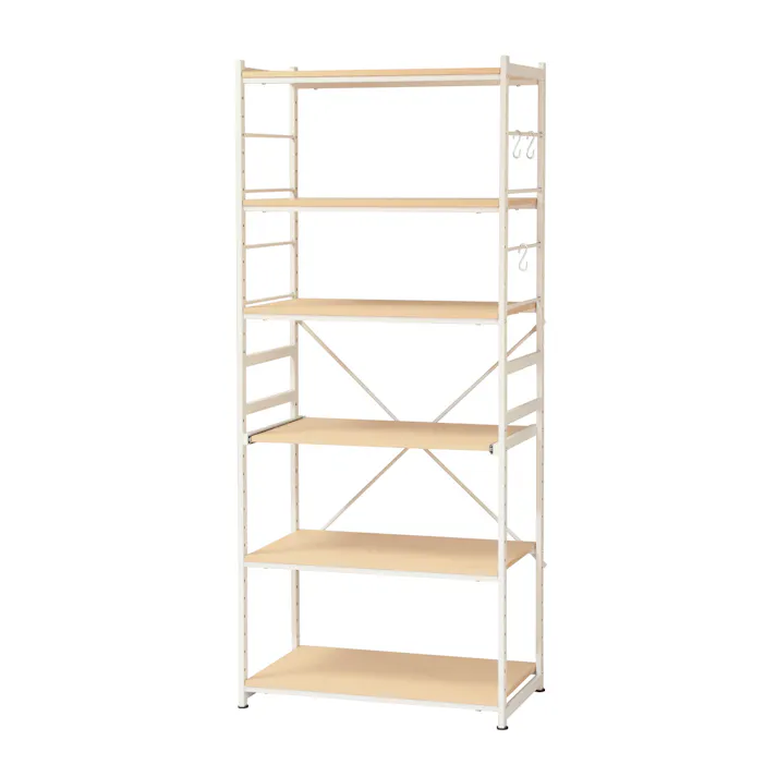 KOEKI 弘益 UTILITY SSR-75W(NA) サラスチールラック(ワイドタイプ) 棚板:71.5×44.5 スライド棚板:67×42.5 組立品 炊飯器収納 キッチン収納 棚板高さ調整可能 スチール製 省スペース リビング・キッチン・洗面所 SSR75WNA【別送品】