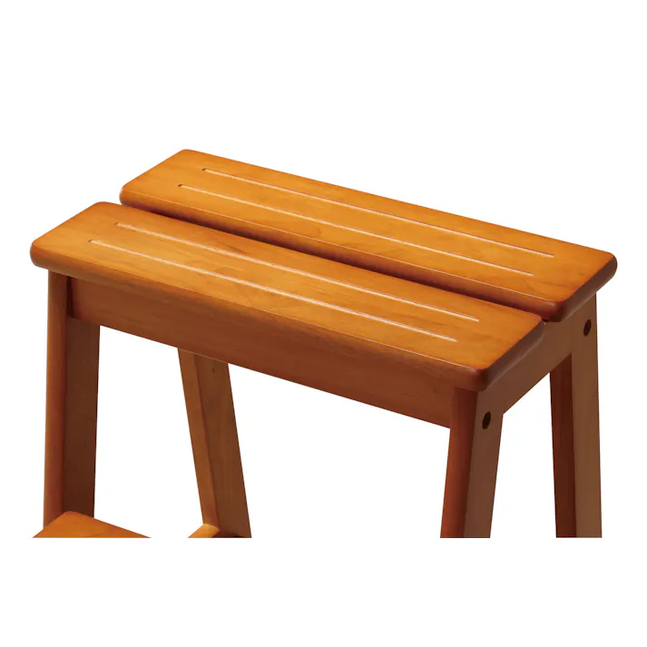 KOEKI 弘益 UTILITY STC-2(BR) ステップチェア2段 38×47.5×55 ステップ収納時:38×35.5×55 完成品 踏み台 折りたたみ踏み台 ステップスツール 木製 頑丈 コンパクト 玄関 キッチン STC2BR【別送品】