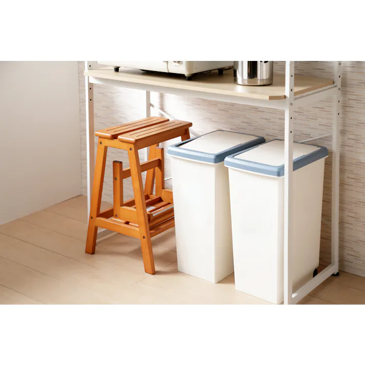 KOEKI 弘益 UTILITY STC-3(BR) ステップチェア3段 40×58.5×64 ステップ収納時:40×37×64 完成品 踏み台 折りたたみ踏み台 ステップスツール 木製 頑丈 コンパクト 玄関 キッチン STC3BR【別送品】