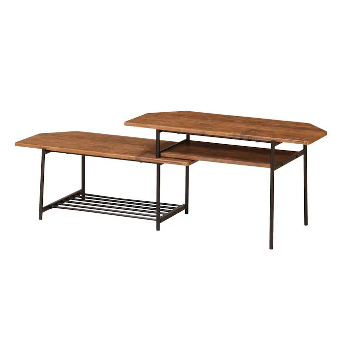 KOEKI 弘益 UTILITY TVS-B80(BR) スライドTVボード 80-131×40×44 天板80×33 組立品 ローボード 32V型 スチール製 木目調 ヴィンテージ風 おしゃれ 一人暮らし 寮 TVSB80BR【別送品】