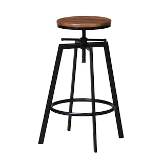 UTILITY KOEKI VH-S30(BR) ハイスツール 50×50×61.5-75.5 座面φ30 完成品 ダイニングスツール ダイニングテーブル 回転式 スチール製 木目調 ヴィンテージ風 おしゃれ VHS30BR【別送品】
