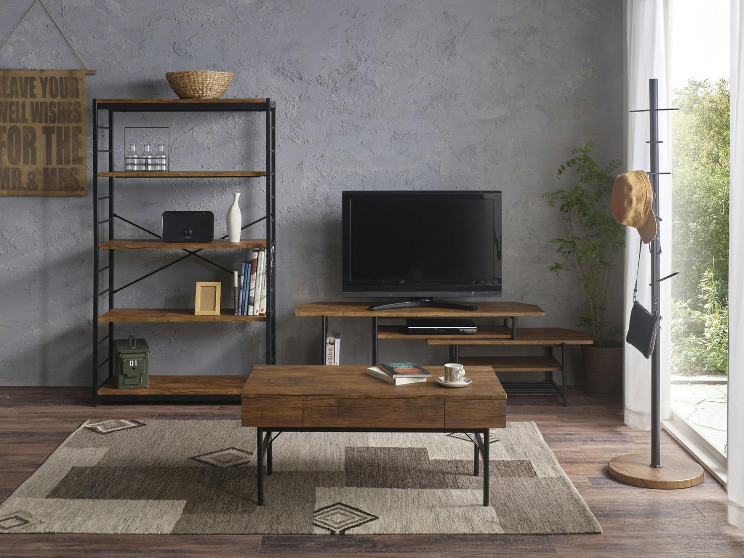 KOEKI 弘益 UTILITY VKR-5(BR) フリーラック5段 84×35×145.5 天板