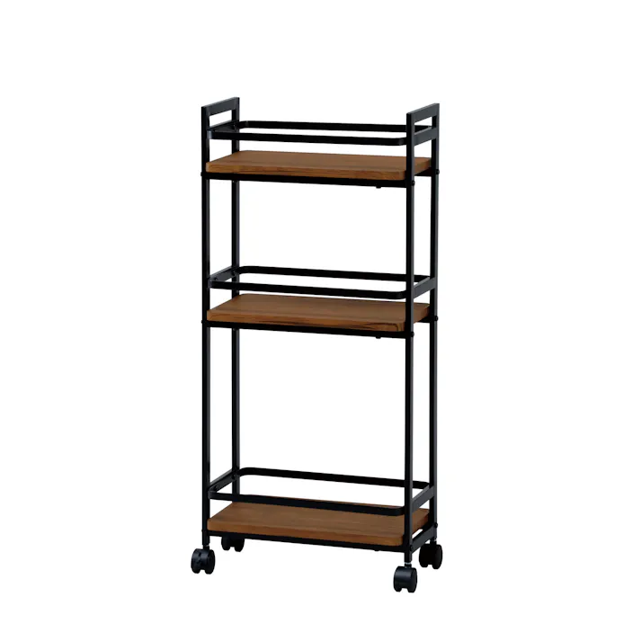 KOEKI 弘益 UTILITY VWG-200(BR) ワゴン 39×20×84 棚サイズ:36.5×20 組立品 キャスター付き 多段収納 スチール製 省スペース 木目調 ヴィンテージ風 おしゃれ キッチン・リビング・寝室・玄関 VWG200BR【別送品】