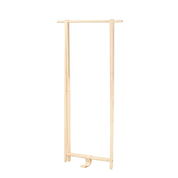 KOEKI 弘益 UTILITY WH-F55(NA) 木製コートハンガー 77.5×45.5×155 折畳時:77.5×7×156.5 組立品 ハンガーラック 折りたたみ式 省スペース ナチュラル 北欧風 おしゃれ 来客用 店舗用 WHF55NA【別送品】