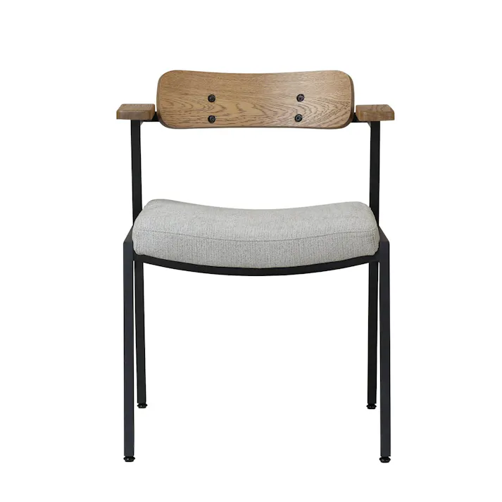 KOEKI 弘益 SIEVE 椅子 ADR-DC001 Doris chair(GR) グレー 完成品 椅子 ダイニングチェア デスクチェア 肘付き スチール製 木製 ヴィンテージ風 おしゃれ ADRDC001GR【別送品】
