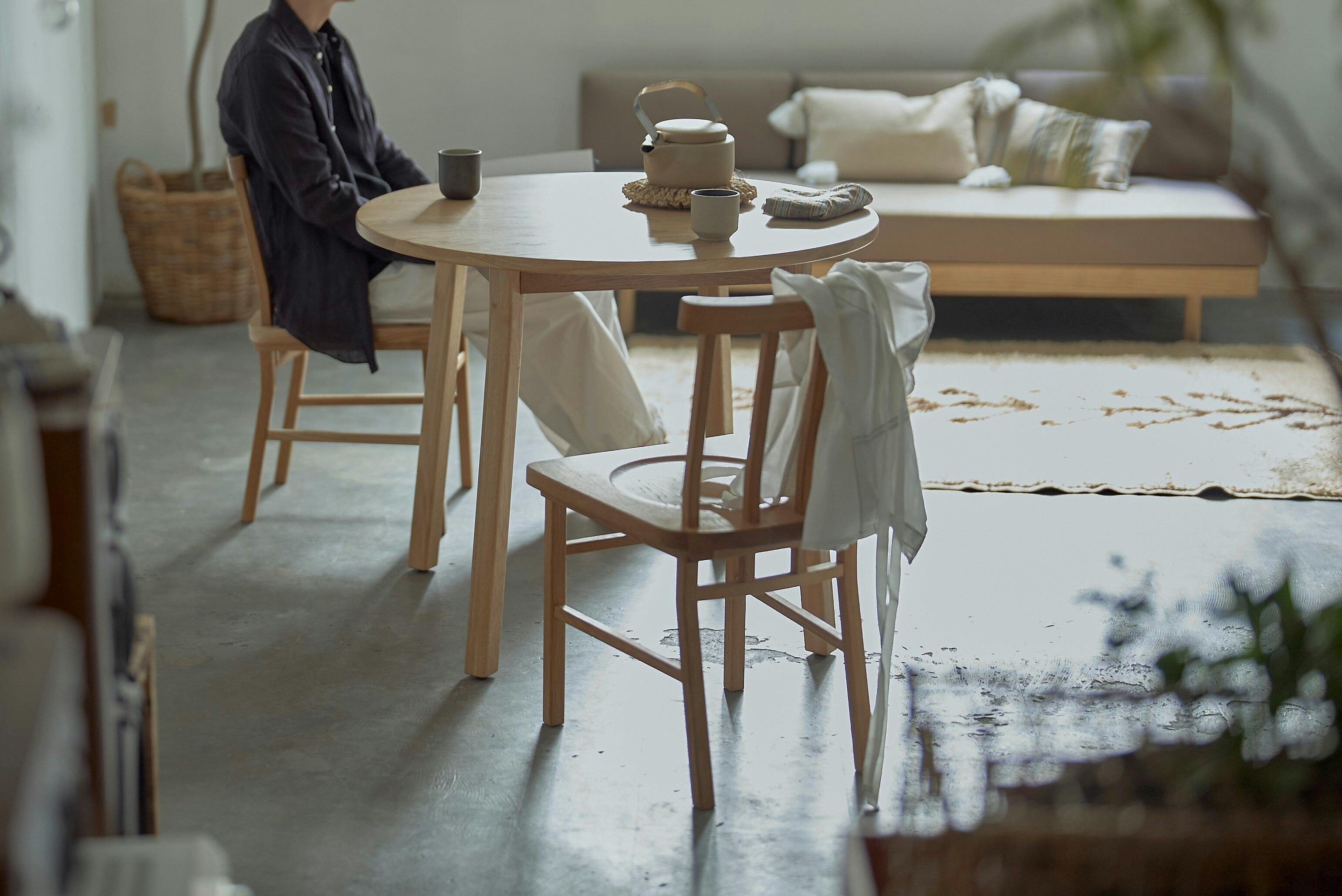 ダイニングテーブル(送料込み・テーブルのみ) 楽天市場】ダイニングテーブル 折りたたみ 丸 無垢材 オーク材 単品 5