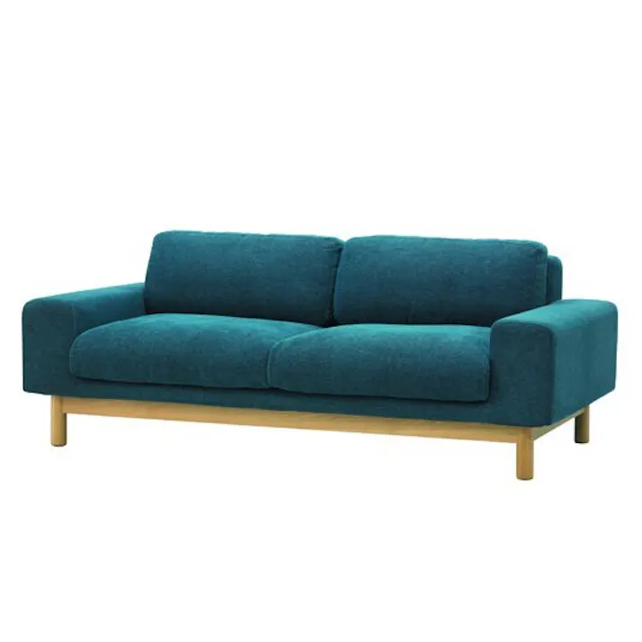 KOEKI 弘益 SIEVE 二人掛け ソファ SVE-SF012 bulge sofa 2seater(BL) ブルー 完成品 ローソファ 肘付き オーク材 ナチュラル 北欧風 SVESF012BL【別送品】