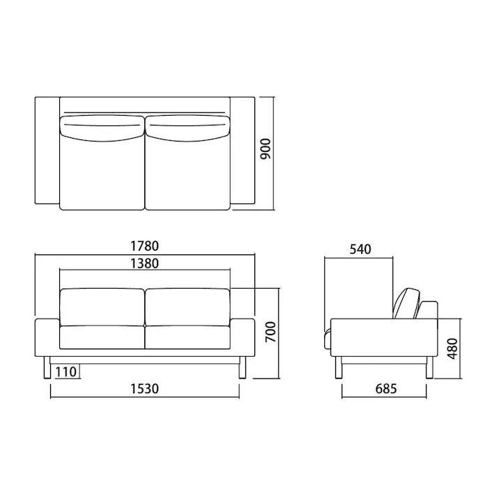 KOEKI 弘益 SIEVE 二人掛け ソファ SVE-SF012 bulge sofa 2seater(BL) ブルー 完成品 ローソファ 肘付き オーク材 ナチュラル 北欧風 SVESF012BL【別送品】