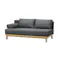 KOEKI 弘益 SIEVE 二人掛け ソファ SVE-SF013W rect.unit sofa wide(BK) ブラック 完成品 カウチソファ ローソファ 肘クッション付き オーク材 ナチュラル 北欧風 SVESF013WBK【別送品】