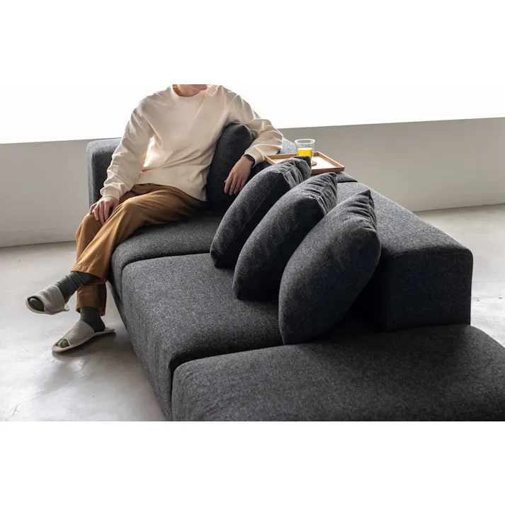 KOEKI 弘益 SIEVE 左肘コーナー ソファ SVE-SF022-L snug.unit sofa left arm(BK) ブラック 簡易組み立て ユニット 2人掛け 3人掛け オーク材 ナチュラル 北欧風 SVESF022LBK【別送品】