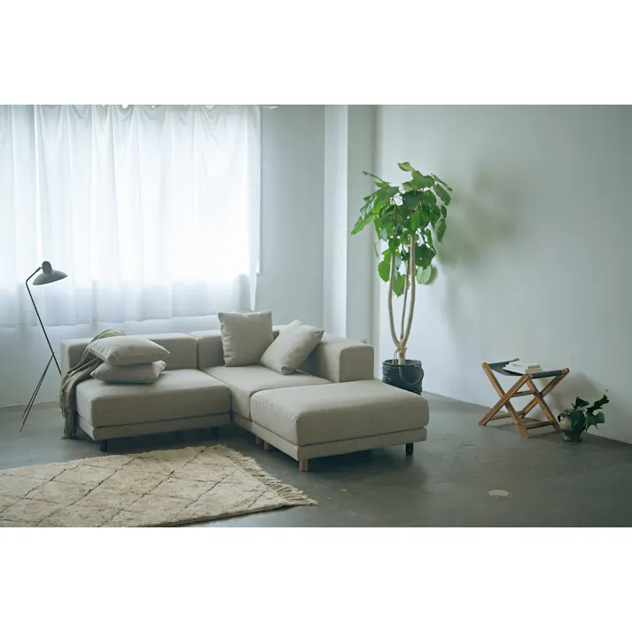 KOEKI 弘益 SIEVE 右肘コーナー ソファ SVE-SF022-R snug.unit sofa right arm(BE) ベージュ 簡易組み立て ユニット 2人掛け 3人掛け オーク材 ナチュラル 北欧風 SVESF022RBE【別送品】