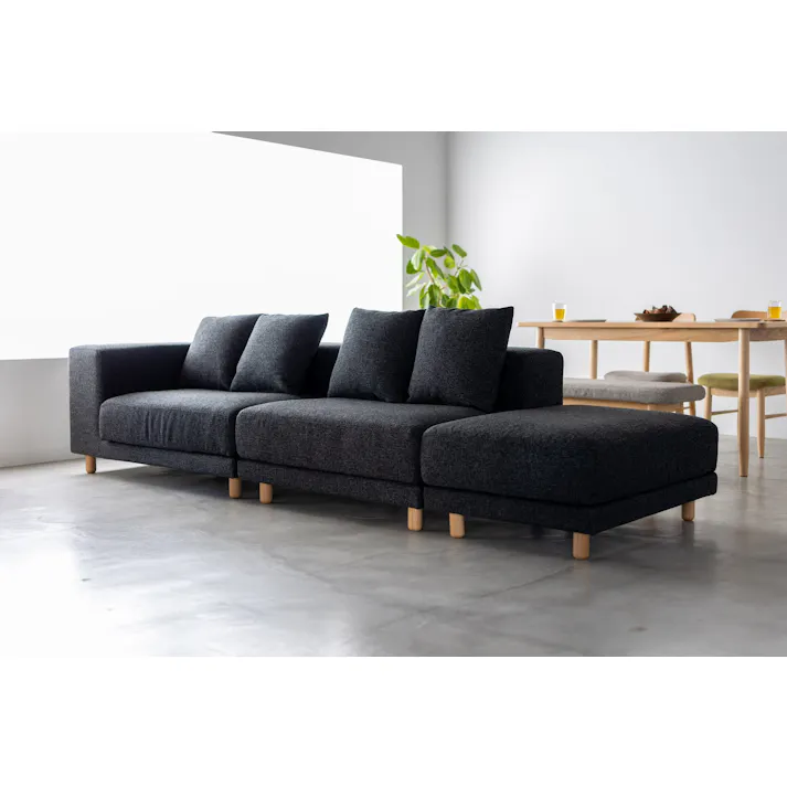 KOEKI 弘益 SIEVE 右肘コーナー ソファ SVE-SF022-R snug.unit sofa right arm(BK) ブラック 簡易組み立て ユニット 2人掛け 3人掛け オーク材 ナチュラル 北欧風 SVESF022RBK【別送品】