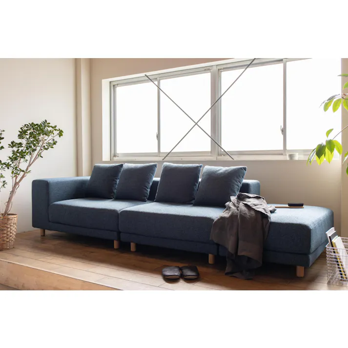 KOEKI 弘益 SIEVE 一人掛け ソファ SVE-SF022S snug.unit sofa 1seater(BL) ブルー 簡易組み立て ユニット 2人掛け 3人掛け オーク材 ナチュラル 北欧風 SVESF022SBL【別送品】