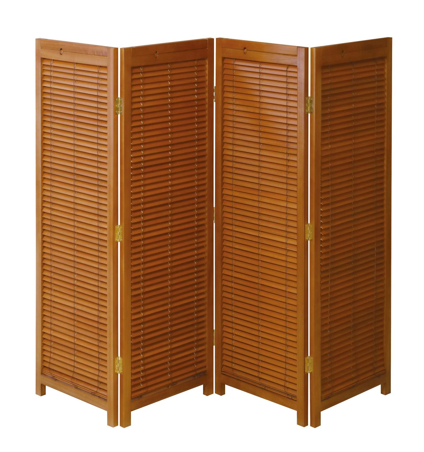 UTILITY JP-LB4S(MBR) 衝立4連 ミディアムブラウン 間仕切り 衝立 ブラインド JPLB4SMBR【別送品】