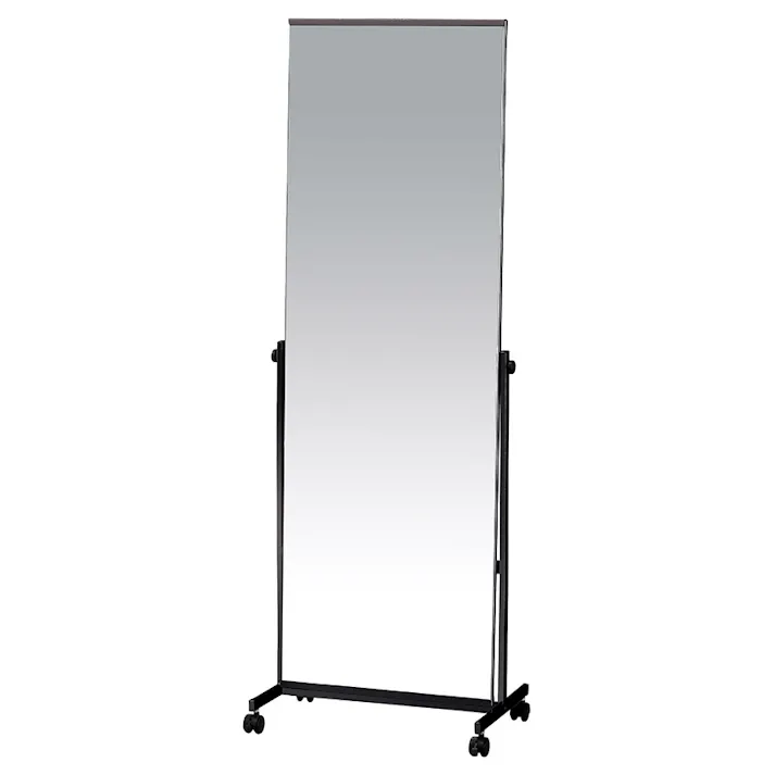 UTILITY P-1126TS(BK) スタンドミラー ブラック 57×36×158.5 姿見 鏡 キャスター付き P1126TSBK【別送品】