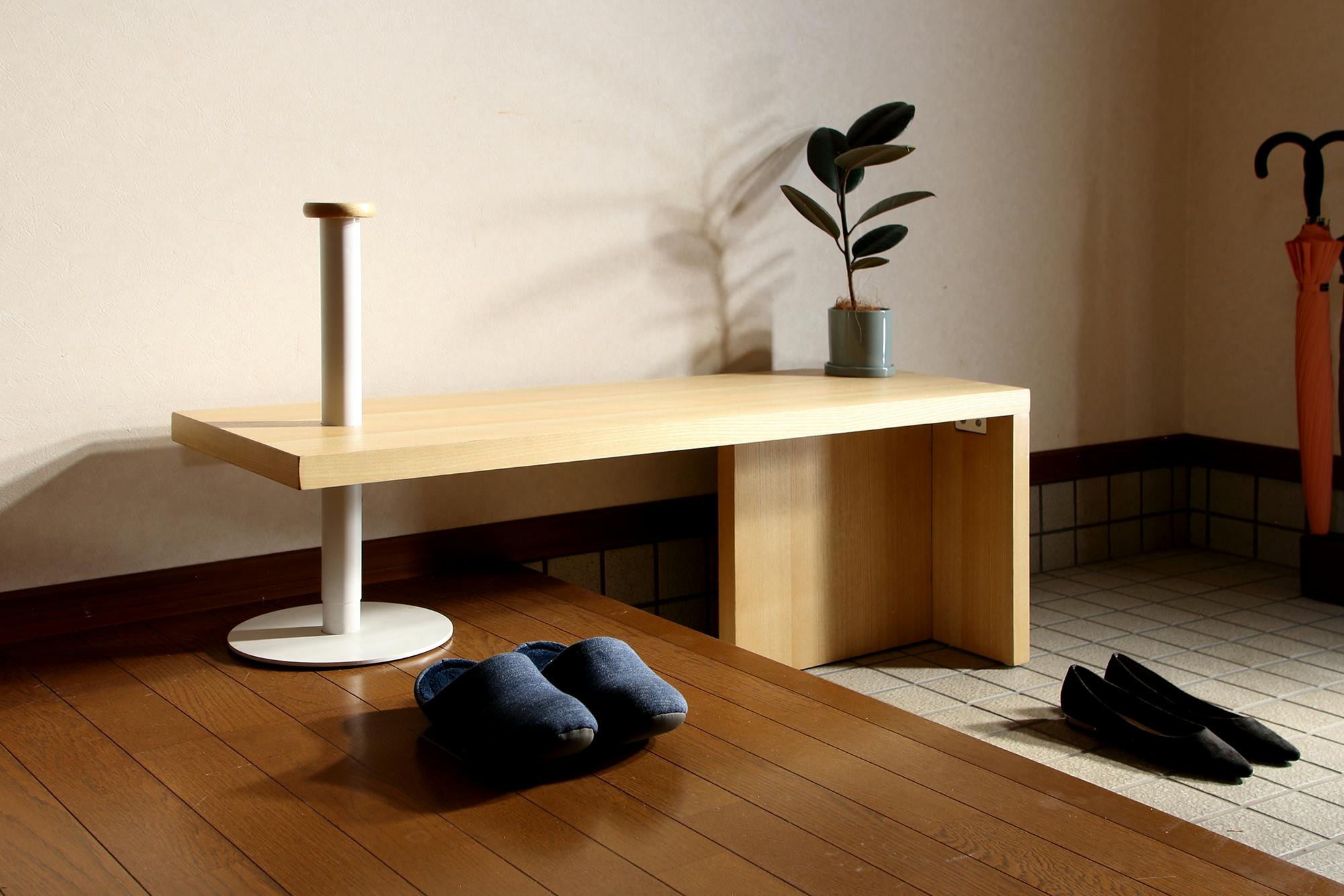 4070 RSP-GB1(NA) 框のせ玄関ベンチ(幅115) ナチュラル 115×35×74