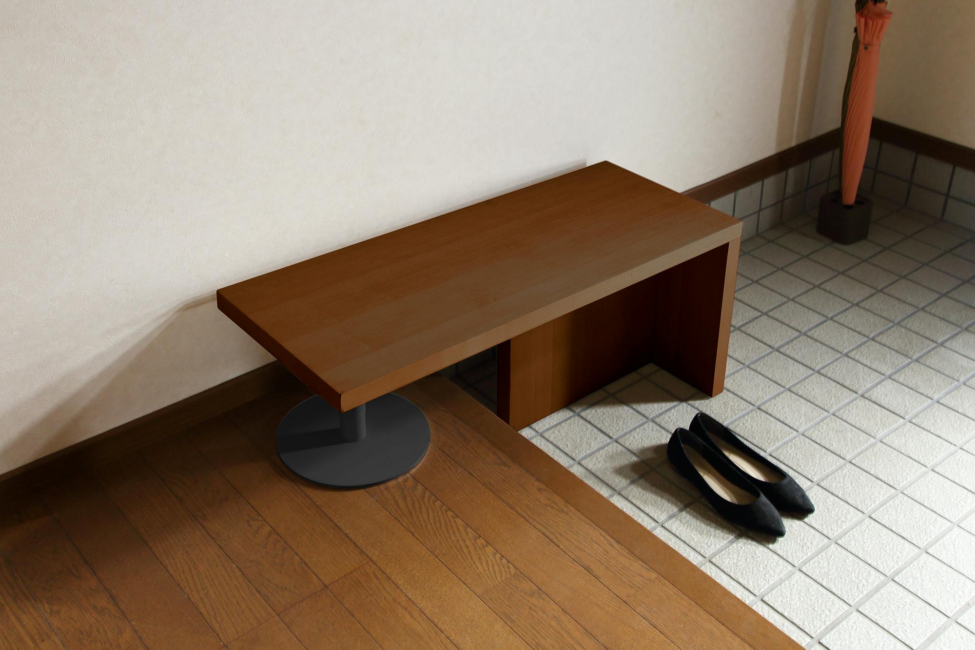 4070 RSP-GB2(BR) 框のせ玄関ベンチ(幅90) ブラウン 90×35×43 上がり框