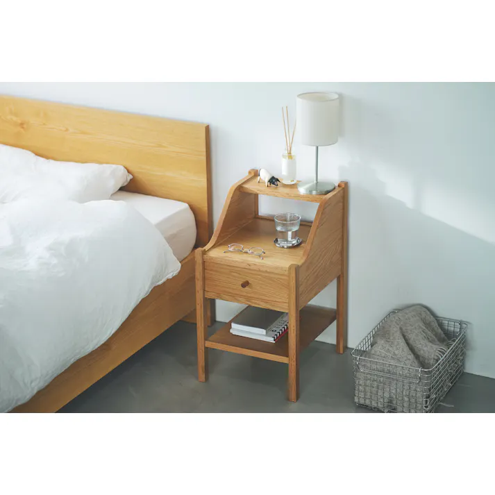 SIEVE SVE-NT001 Slope Night Table ナチュラル 34×40×59 サイドテーブル 寝室収納 木製 SVENT001NA【別送品】