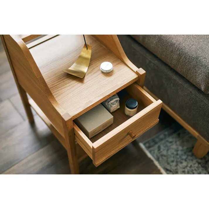 SIEVE SVE-NT001 Slope Night Table ナチュラル 34×40×59 サイドテーブル 寝室収納 木製 SVENT001NA【別送品】