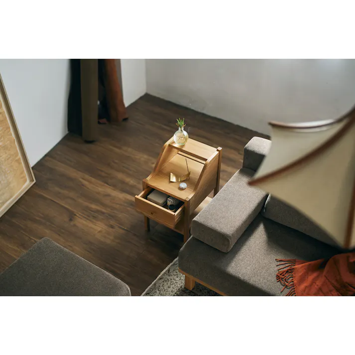 SIEVE SVE-NT001 Slope Night Table ナチュラル 34×40×59 サイドテーブル 寝室収納 木製 SVENT001NA【別送品】
