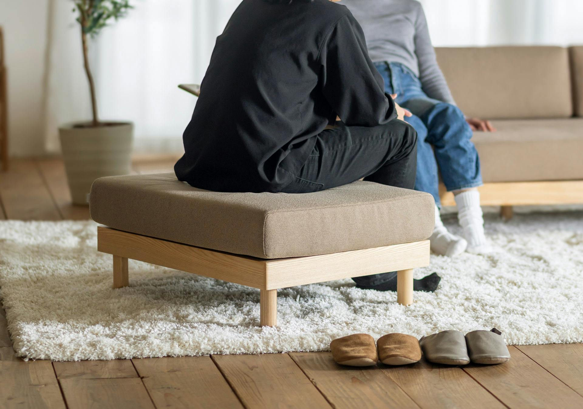 SIEVE SVE-SF024O Morning Daybed Sofa Ottoman ベージュ 81×62×35