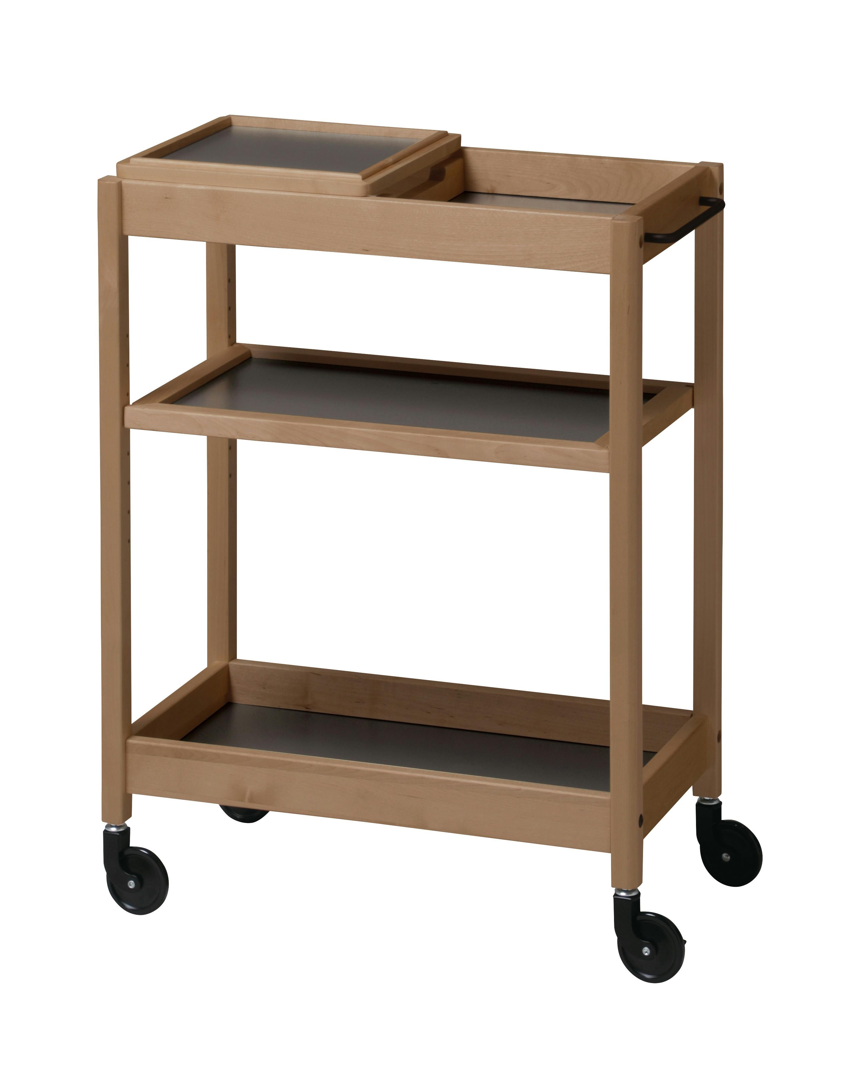 UTILITY TORE-2T(BR) トーレ ワゴン(トレー付) ブラウン 60×32×80 キッチンワゴン リビングワゴン 木製 TORE2TBR【別送品】