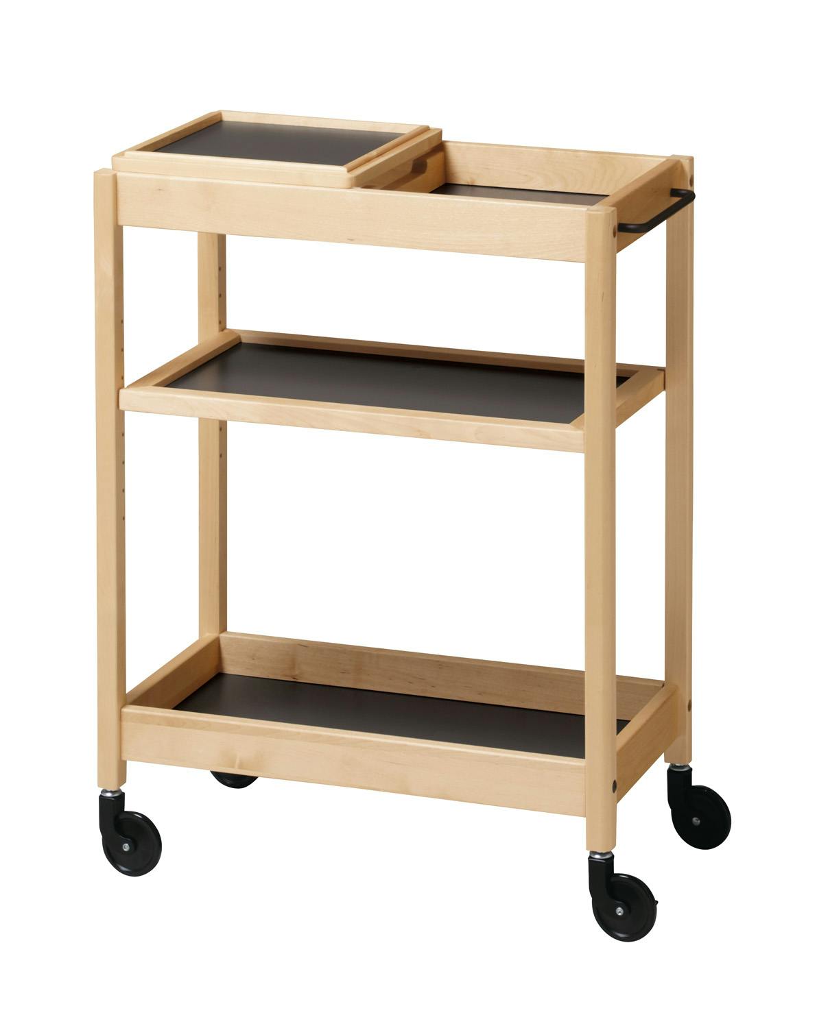 UTILITY TORE-2T(NA) トーレ ワゴン(トレー付) ナチュラル 60×32×80 キッチンワゴン リビングワゴン 木製 TORE2TNA【別送品】