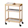 UTILITY TORE-2T(NA) トーレ ワゴン(トレー付) ナチュラル 60×32×80 キッチンワゴン リビングワゴン 木製 TORE2TNA【別送品】