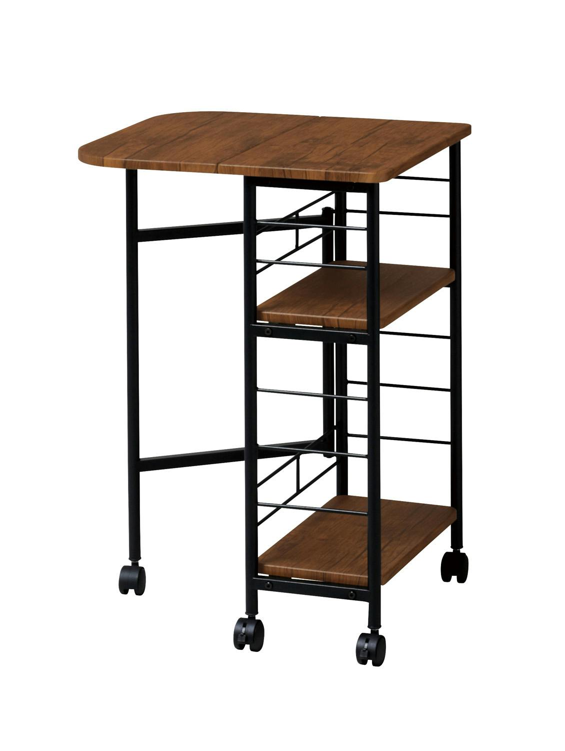 UTILITY VBW-50(BR) バタフライワゴン ブラウン 50×45×70 キッチン収納 作業台 省スペース VBW50BR【別送品】