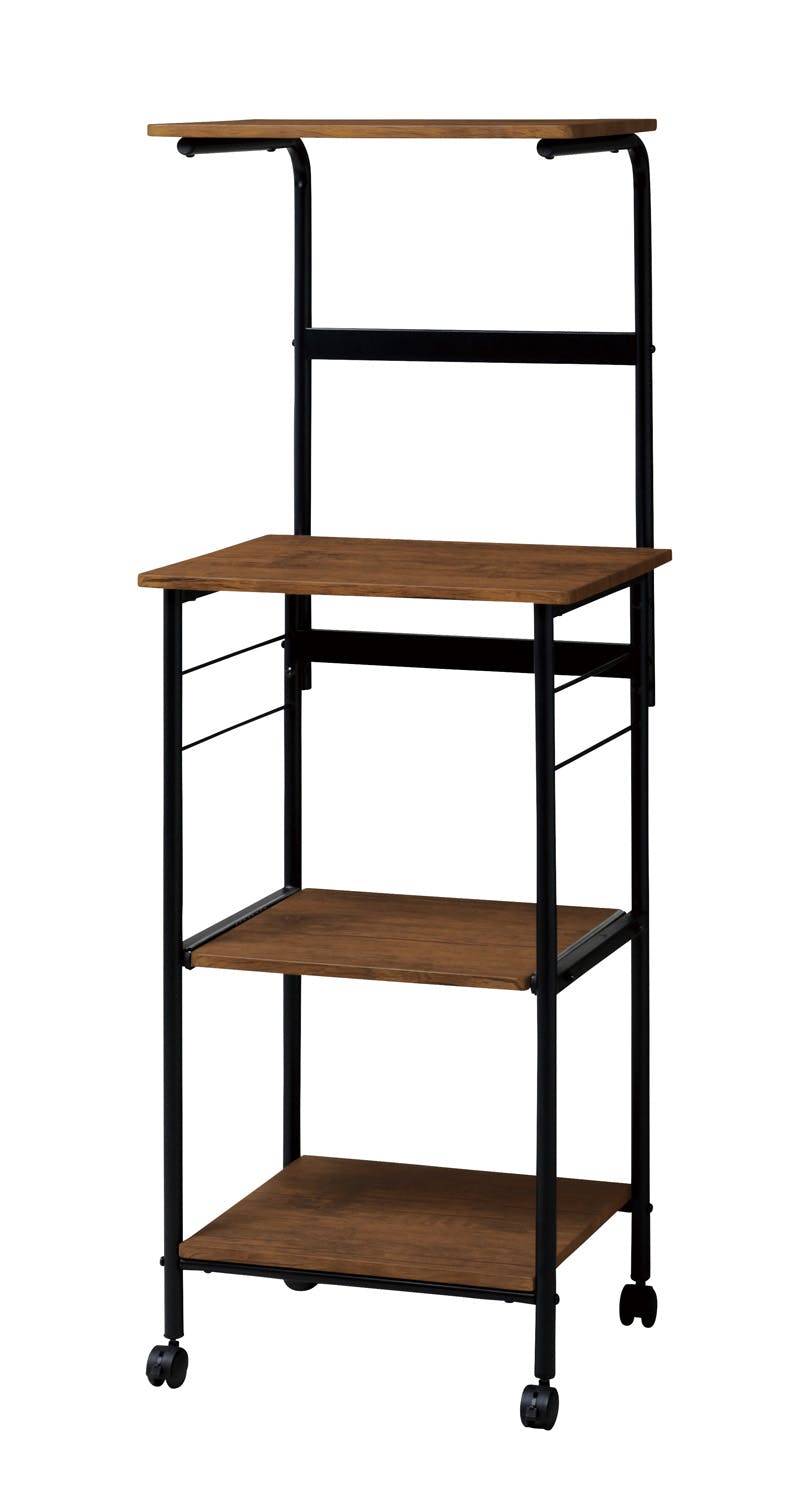 UTILITY VKW-50(BR) レンジワゴン ブラウン 50×42.5×142 キッチン収納 レンジラック 省スペース VKW50BR【別送品】