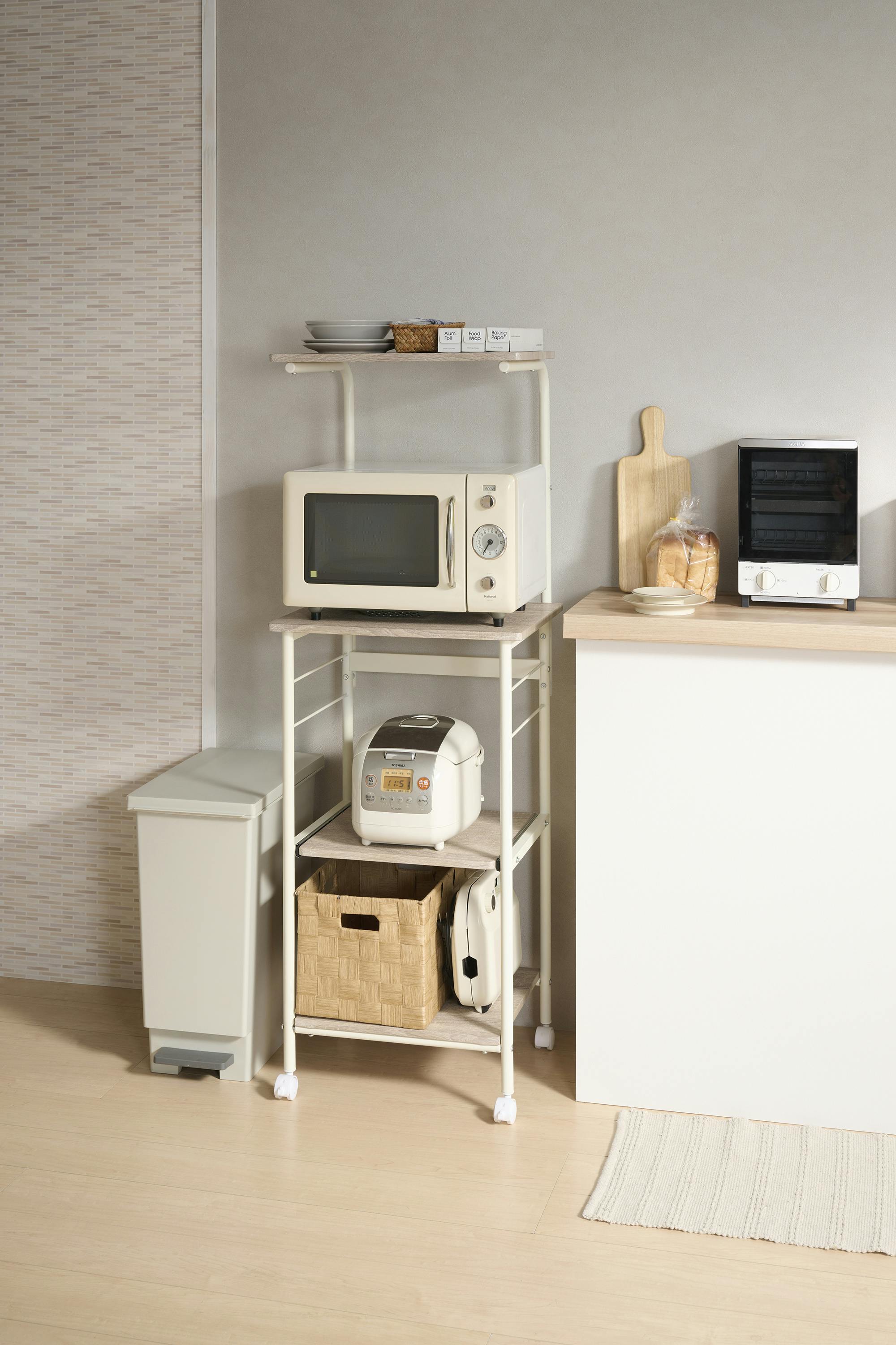 UTILITY VKW-50(NA) レンジワゴン ナチュラル 50×42.5×142 キッチン